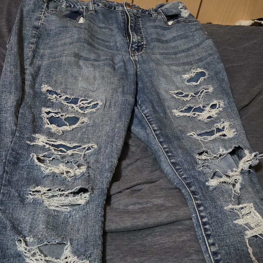 SO High Rise Distressed Blue Jeans